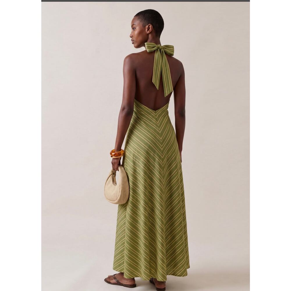 New O.P.T Noelle cotton green maxi dress $197 sz XL - Picture 2 of 6